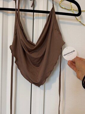 NWT ADORABLE dainty cowl neck halter top